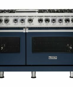 Viking - Professional 5 Series 7.3 Cu. Ft. Freestanding Double Oven Dual Fuel LP Gas True Convection Range with Self-Cleaning - Slate Blue