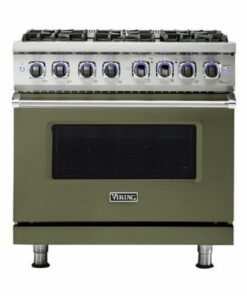 Viking - Professional 7 Series 5.6 Cu. Ft. Freestanding Dual Fuel True Convection Range with Self-Cleaning - Cypress green 0