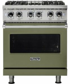 Viking - Professional 5 Series 4.7 Cu. Ft. Freestanding Dual Fuel True Convection Range with Self-Cleaning - Cypress green