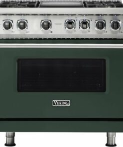 Viking - Professional 5 Series 5.6 Cu. Ft. Freestanding Dual Fuel True Convection Range with Self-Cleaning - Blackforest green 0