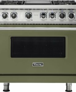 Viking - Professional 5 Series 5.6 Cu. Ft. Freestanding Dual Fuel LP Gas True Convection Range with Self-Cleaning - Blackforest green 0