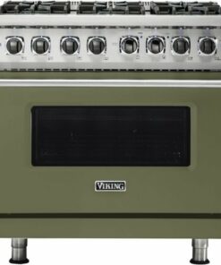 Viking - Professional 5 Series 5.6 Cu. Ft. Freestanding Dual Fuel LP Gas True Convection Range with Self-Cleaning - Cypress green 1