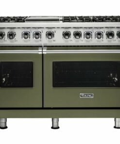 Viking - Professional 5 Series Freestanding Double Oven Dual Fuel True Convection Range with Self-Cleaning - Cypress green