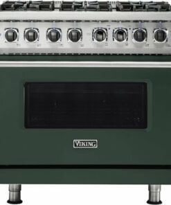 Viking - Professional 5 Series 5.6 Cu. Ft. Freestanding Dual Fuel True Convection Range with Self-Cleaning - Blackforest green 1