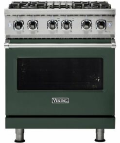 Viking - Professional 5 Series 4.7 Cu. Ft. Freestanding Dual Fuel LP Gas True Convection Range with Self-Cleaning - Blackforest green