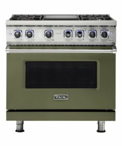 Viking - Professional 7 Series 5.6 Cu. Ft. Freestanding Dual Fuel LP Gas True Convection Range with Self-Cleaning - Cypress green 0