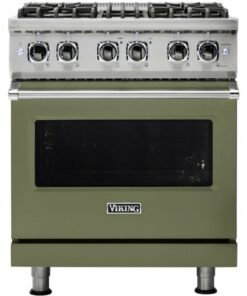 Viking - Professional 5 Series 4.7 Cu. Ft. Freestanding Dual Fuel LP Gas True Convection Range with Self-Cleaning - Cypress green