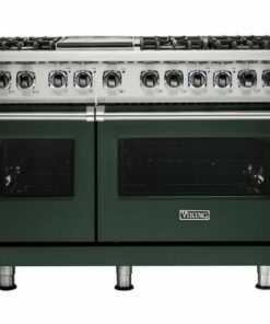Viking - Professional 5 Series 7.3 Cu. Ft. Freestanding Double Oven Dual Fuel LP Gas True Convection Range with Self-Cleaning - Blackforest green
