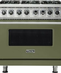 Viking - Professional 5 Series 5.6 Cu. Ft. Freestanding Dual Fuel True Convection Range with Self-Cleaning - Cypress green 0