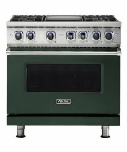 Viking - Professional 7 Series 5.6 Cu. Ft. Freestanding Dual Fuel LP Gas True Convection Range with Self-Cleaning - Blackforest green 1