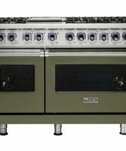 Viking - Professional 7 Series Freestanding Double Oven Dual Fuel Convection Range with Self-Cleaning - Cypress green 1