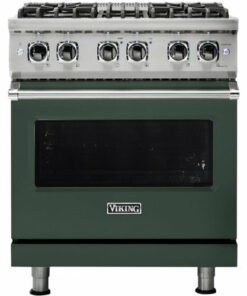 Viking - Professional 5 Series 4.7 Cu. Ft. Freestanding Dual Fuel True Convection Range with Self-Cleaning - Blackforest green