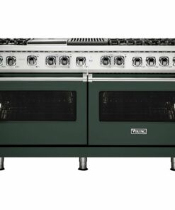 Viking - Professional 5 Series Freestanding Double Oven Dual Fuel Convection Range with Self-Cleaning - Blackforest green 0