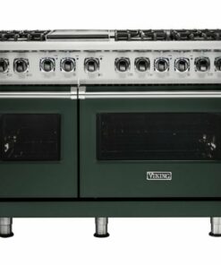 Viking - Professional 5 Series Freestanding Double Oven Dual Fuel True Convection Range with Self-Cleaning - Blackforest green