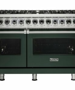 Viking - Professional 5 Series Freestanding Double Oven Dual Fuel Convection Range with Self-Cleaning - Blackforest green 1