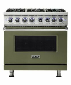 Viking - Professional 7 Series 5.6 Cu. Ft. Freestanding Dual Fuel LP Gas True Convection Range with Self-Cleaning - Cypress green 1