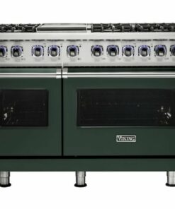 Viking - Professional 7 Series Freestanding Double Oven Gas Convection Range - Blackforest green 0