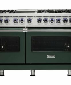 Viking - Professional 7 Series 6.1 Cu. Ft. Freestanding Double Oven LP Gas Convection Range - Blackforest Green 0