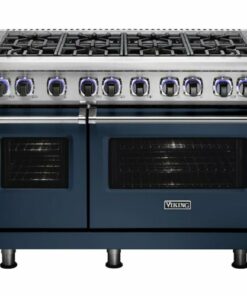 Viking - Professional 7 Series Freestanding Double Oven Dual Fuel Convection Range with Self-Cleaning - Slate Blue 0