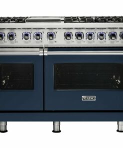 Viking - Professional 7 Series 7.3 Cu. Ft. Freestanding Double Oven Dual Fuel LP Gas Convection Range with Self-Cleaning - Slate Blue 0