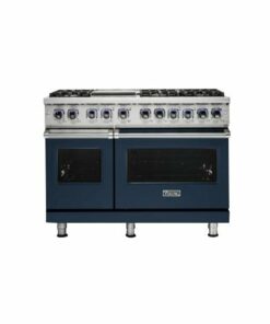 Viking - Professional 7 Series Freestanding Double Oven Dual Fuel Convection Range with Self-Cleaning - Slate Blue 1