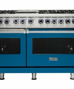 Viking - Professional 7 Series 7.3 Cu. Ft. Freestanding Double Oven Dual Fuel LP Gas Convection Range with Self-Cleaning - Alluvial blue 0