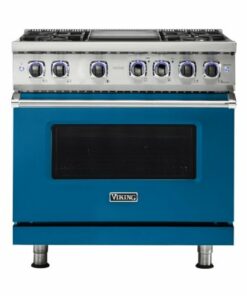 Viking - Professional 7 Series 5.6 Cu. Ft. Freestanding Dual Fuel True Convection Range with Self-Cleaning - Alluvial blue 0