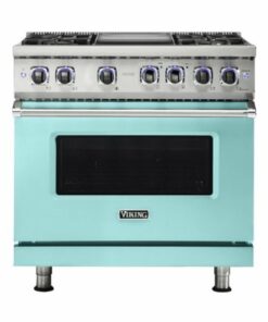 Viking - Professional 7 Series 5.6 Cu. Ft. Freestanding Dual Fuel LP Gas True Convection Range with Self-Cleaning - Bywater blue 1
