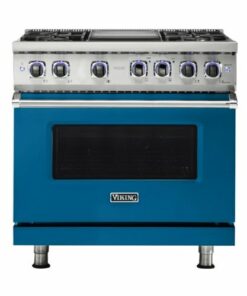 Viking - Professional 7 Series 5.6 Cu. Ft. Freestanding Dual Fuel LP Gas True Convection Range with Self-Cleaning - Alluvial blue 1