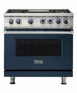 Viking - Professional 7 Series 5.6 Cu. Ft. Freestanding Dual Fuel True Convection Range with Self-Cleaning - Slate Blue 0