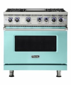 Viking - Professional 7 Series 5.6 Cu. Ft. Freestanding Dual Fuel True Convection Range with Self-Cleaning - Bywater blue 0
