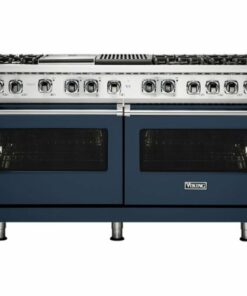 Viking - Professional 5 Series Freestanding Double Oven Dual Fuel Convection Range with Self-Cleaning - Slate Blue 1