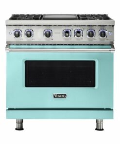 Viking - Professional 7 Series 5.6 Cu. Ft. Freestanding Dual Fuel True Convection Range with Self-Cleaning - Bywater blue 1