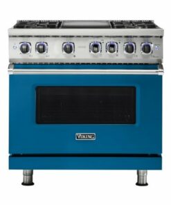 Viking - Professional 7 Series 5.1 Cu. Ft. Freestanding Gas Convection Range - Alluvial blue 0