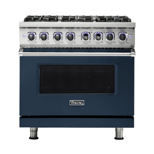 Viking - Professional 7 Series 5.1 Cu. Ft. Freestanding LP Gas Convection Range - Slate Blue 0