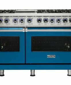 Viking - Professional 7 Series 6.1 Cu. Ft. Freestanding Double Oven LP Gas Convection Range - Alluvial Blue 0
