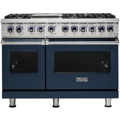 Viking - Professional 7 Series Freestanding Double Oven Gas Convection Range - Slate blue 1
