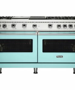 Viking - Professional 5 Series 8 Cu. Ft. Freestanding Double Oven LP Gas Convection Range - Bywater Blue