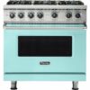 Viking - Professional 5 Series 5.1 Cu. Ft. Freestanding LP Gas Convection Range - Bywater Blue 2