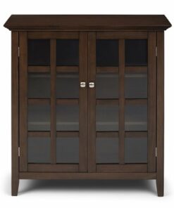 Simpli Home - Acadian SOLID WOOD 39 inch Wide Transitional Medium Storage Cabinet in - Natural Aged Brown