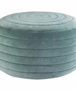 Simpli Home - Vivienne Round Contemporary Velvet/Polystyrene Pouf - Turquoise