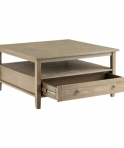 Simpli Home - Warm Shaker Square Rustic Wood 2-Drawer Coffee Table - Distressed Gray