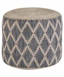 Simpli Home - Edgeley Round Contemporary Polystyrene/Cotton Pouf - Gray