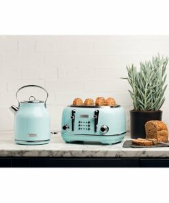 Haden - Heritage 4-Slice Toaster, Wide Slot for Bagels with Multi Settings - Turquoise