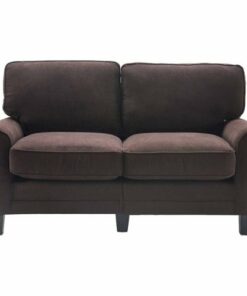 Serta - Copenhagen 2-Seat Polyester Fabric Loveseat - Dark Brown
