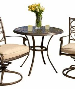 Hanover - Traditions Series Patio Dining Set (3-Piece) - Metallic