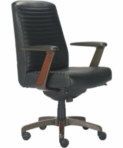 La-Z-Boy - Emerson Bonded Leather Ergonomic Swivel Executive Office Chair - Black