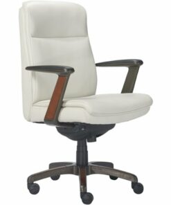 La-Z-Boy - Dawson Faux Leather and Wood Frame Executive Chair - White
