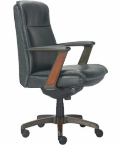 La-Z-Boy - Dawson Faux Leather and Wood Frame Executive Chair - Black