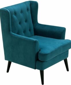 Elle Decor - Traditional Wing Chair - French Teal